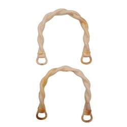 Angel Çanta Aksesuar Burgu Model Akrilik Görünümlü Plastik Çanta Sapı Bej Renk - 4