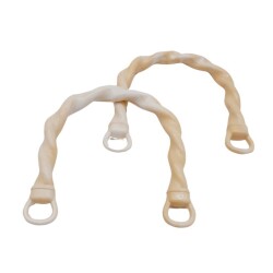 Angel Çanta Aksesuar Burgu Model Akrilik Görünümlü Plastik Çanta Sapı Krem Renk - 2