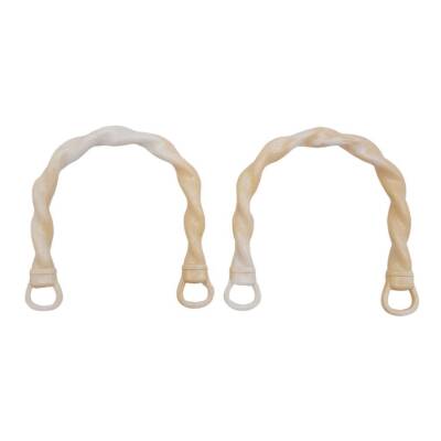 Angel Çanta Aksesuar Burgu Model Akrilik Görünümlü Plastik Çanta Sapı Krem Renk - 3