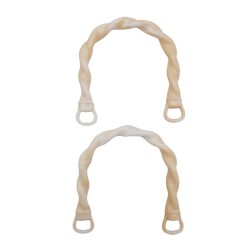 Angel Çanta Aksesuar Burgu Model Akrilik Görünümlü Plastik Çanta Sapı Krem Renk - 4