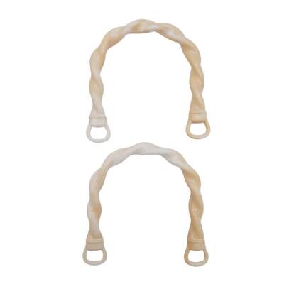 Angel Çanta Aksesuar Burgu Model Akrilik Görünümlü Plastik Çanta Sapı Krem Renk - 4