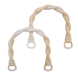 Angel Çanta Aksesuar Burgu Model Akrilik Görünümlü Plastik Çanta Sapı Krem Renk - Angel Çanta Aksesuar