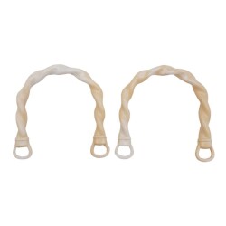 Angel Çanta Aksesuar Burgu Model Akrilik Görünümlü Plastik Çanta Sapı Krem Renk - 3