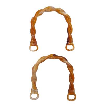 Angel Çanta Aksesuar Burgu Model Akrilik Görünümlü Plastik Çanta Sapı Taba Renk - 4