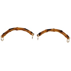 Angel Çanta Aksesuar C Model Bambu Görünümlü 17 cm Çift Sap Light Gold Metalli - 2