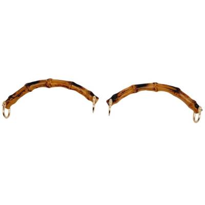 Angel Çanta Aksesuar C Model Bambu Görünümlü 17 cm Çift Sap Light Gold Metalli - 2