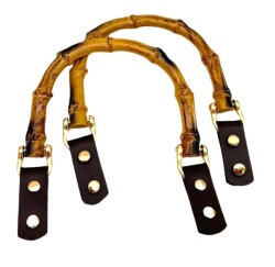 Angel Çanta Aksesuar Troklu Koyu Kahve Derili Plastik Çanta Sapı - Angel Çanta Aksesuar