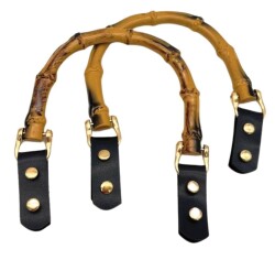 Angel Çanta Aksesuar Troklu Siyah Derili Plastik Çanta Sapı - Angel Çanta Aksesuar