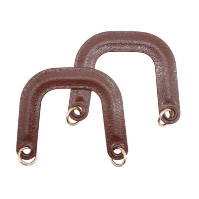 Angel Çanta Aksesuar Yaylı Halkalı Akrilik Görünümlü Plastik Çanta Sapı Kahverengi Light Gold Metalli - 1