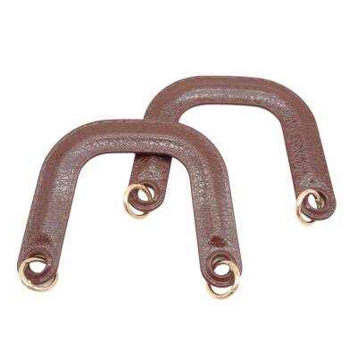 Angel Çanta Aksesuar Yaylı Halkalı Akrilik Görünümlü Plastik Çanta Sapı Kahverengi Light Gold Metalli - 2