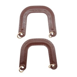 Angel Çanta Aksesuar Yaylı Halkalı Akrilik Görünümlü Plastik Çanta Sapı Kahverengi Light Gold Metalli - 3