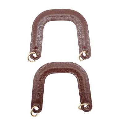 Angel Çanta Aksesuar Yaylı Halkalı Akrilik Görünümlü Plastik Çanta Sapı Kahverengi Light Gold Metalli - 3