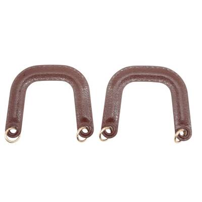 Angel Çanta Aksesuar Yaylı Halkalı Akrilik Görünümlü Plastik Çanta Sapı Kahverengi Light Gold Metalli - 4