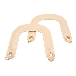 Angel Çanta Aksesuar Yaylı Halkalı Akrilik Görünümlü Plastik Çanta Sapı Krem Renk Light Gold Metalli - 2