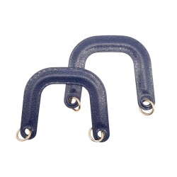 Angel Çanta Aksesuar Yaylı Halkalı Akrilik Görünümlü Plastik Çanta Sapı Lacivert Renk Light Gold Metalli - Angel Çanta Aksesuar