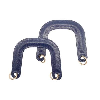 Angel Çanta Aksesuar Yaylı Halkalı Akrilik Görünümlü Plastik Çanta Sapı Lacivert Renk Light Gold Metalli - 1