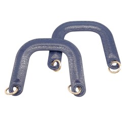 Angel Çanta Aksesuar Yaylı Halkalı Akrilik Görünümlü Plastik Çanta Sapı Lacivert Renk Light Gold Metalli - 2