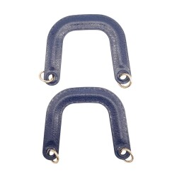 Angel Çanta Aksesuar Yaylı Halkalı Akrilik Görünümlü Plastik Çanta Sapı Lacivert Renk Light Gold Metalli - 3