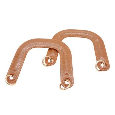 Angel Çanta Aksesuar Yaylı Halkalı Akrilik Görünümlü Plastik Çanta Sapı Taba Renk Light Gold Metalli - 2