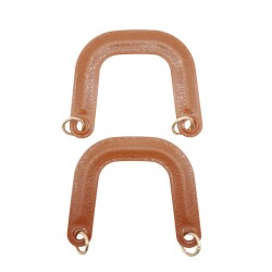 Angel Çanta Aksesuar Yaylı Halkalı Akrilik Görünümlü Plastik Çanta Sapı Taba Renk Light Gold Metalli - 3