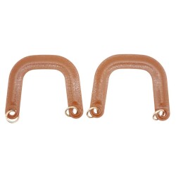 Angel Çanta Aksesuar Yaylı Halkalı Akrilik Görünümlü Plastik Çanta Sapı Taba Renk Light Gold Metalli - 4