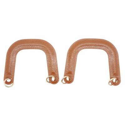 Angel Çanta Aksesuar Yaylı Halkalı Akrilik Görünümlü Plastik Çanta Sapı Taba Renk Light Gold Metalli - 4