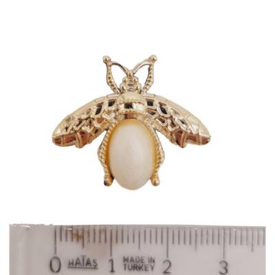 Angel Çanta Aksesuar Plastik Arılı Süs Light Gold Renk - 4