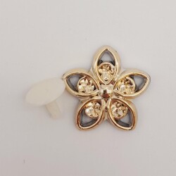 Angel Çanta Aksesuar Plastik Çiçek Model Süs Light Gold Renk - 2