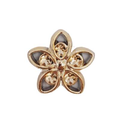 Angel Çanta Aksesuar Plastik Çiçek Model Süs Light Gold Renk - 1