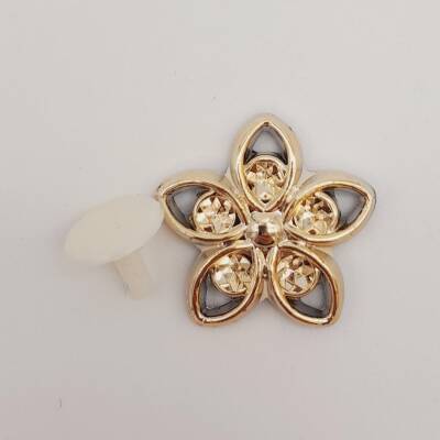 Angel Çanta Aksesuar Plastik Çiçek Model Süs Light Gold Renk - 2