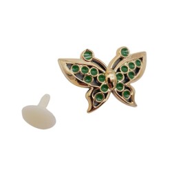 Angel Çanta Aksesuar Plastik Kelebek Süs Light Gold Renk - 2