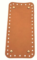 Angel Çanta Aksesuar Gerçek Deri Açık Taba 25X12 cm Dikdörtgen Light Gold Metalli Çanta Tabanı - Angel Çanta Aksesuar