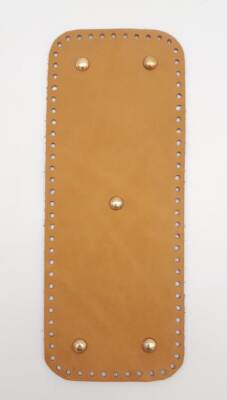 Angel Çanta Aksesuar Gerçek Deri Açık Taba 30x12 cm Dikdörtgen Light Gold Metalli Çanta Tabanı - 1