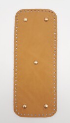 Angel Çanta Aksesuar Gerçek Deri Açık Taba 30x12 cm Dikdörtgen Light Gold Metalli Çanta Tabanı - Angel Çanta Aksesuar