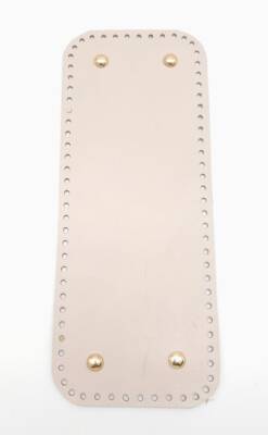 Angel Çanta Aksesuar Gerçek Deri Bej 30X12 cm Dikdörtgen Light Gold Metalli Çanta Tabanı - 1