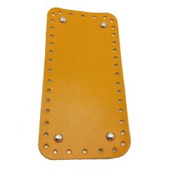 Angel Çanta Aksesuar Gerçek Deri Hardal Sarı 25X12 cm Dikdörtgen Gümüş Metalli Çanta Tabanı - Angel Çanta Aksesuar