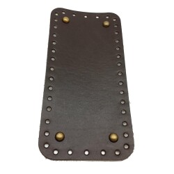 Angel Çanta Aksesuar Gerçek Deri Koyu Kahve 25X12 cm Dikdörtgen Antik Metalli Çanta Tabanı - Angel Çanta Aksesuar