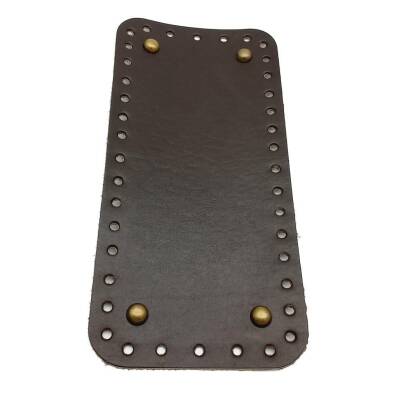 Angel Çanta Aksesuar Gerçek Deri Koyu Kahve 25X12 cm Dikdörtgen Antik Metalli Çanta Tabanı - 1