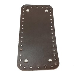 Angel Çanta Aksesuar Gerçek Deri Koyu Kahve 25X12 cm Dikdörtgen Gümüş Metalli Çanta Tabanı - Angel Çanta Aksesuar