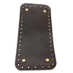 Angel Çanta Aksesuar Gerçek Deri Koyu Kahve 25X12 cm Dikdörtgen Light Gold Metalli Çanta Tabanı - Angel Çanta Aksesuar