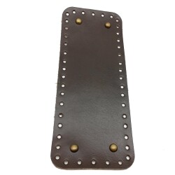 Angel Çanta Aksesuar Gerçek Deri Koyu Kahve 30X12 cm Dikdörtgen Antik Metalli Çanta Tabanı - Angel Çanta Aksesuar