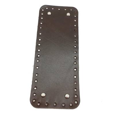 Angel Çanta Aksesuar Gerçek Deri Koyu Kahve 30X12 cm Dikdörtgen Gümüş Metalli Çanta Tabanı - 1