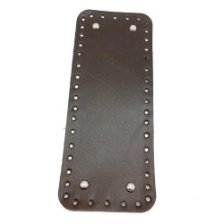 Angel Çanta Aksesuar Gerçek Deri Koyu Kahve 30X12 cm Dikdörtgen Gümüş Metalli Çanta Tabanı - Angel Çanta Aksesuar