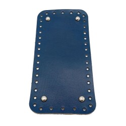 Angel Çanta Aksesuar Gerçek Deri Lacivert 25X12 cm Dikdörtgen Gümüş Metalli Çanta Tabanı - Angel Çanta Aksesuar