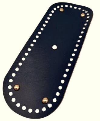 Angel Çanta Aksesuar Gerçek Deri Lacivert 30X12 cm Oval Light Gold Metalli Çanta Tabanı - 1