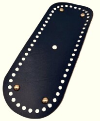 Angel Çanta Aksesuar Gerçek Deri Lacivert 30X12 cm Oval Light Gold Metalli Çanta Tabanı - Angel Çanta Aksesuar