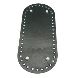 Angel Çanta Aksesuar Gerçek Deri Siyah 25X12 cm Oval Gümüş Metalli Çanta Tabanı - Angel Çanta Aksesuar