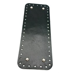 Angel Çanta Aksesuar Gerçek Deri Siyah 30X12 cm Dikdörtgen Gümüş Metalli Çanta Tabanı - Angel Çanta Aksesuar