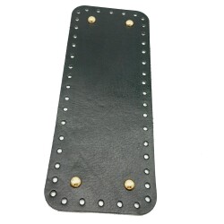 Angel Çanta Aksesuar Gerçek Deri Siyah 30X12 cm Dikdörtgen Light Gold Metalli Çanta Tabanı - Angel Çanta Aksesuar