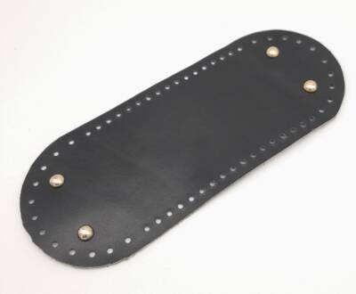 Angel Çanta Aksesuar Gerçek Deri Siyah 30X12 cm Oval Light Gold Metalli Çanta Tabanı - 2